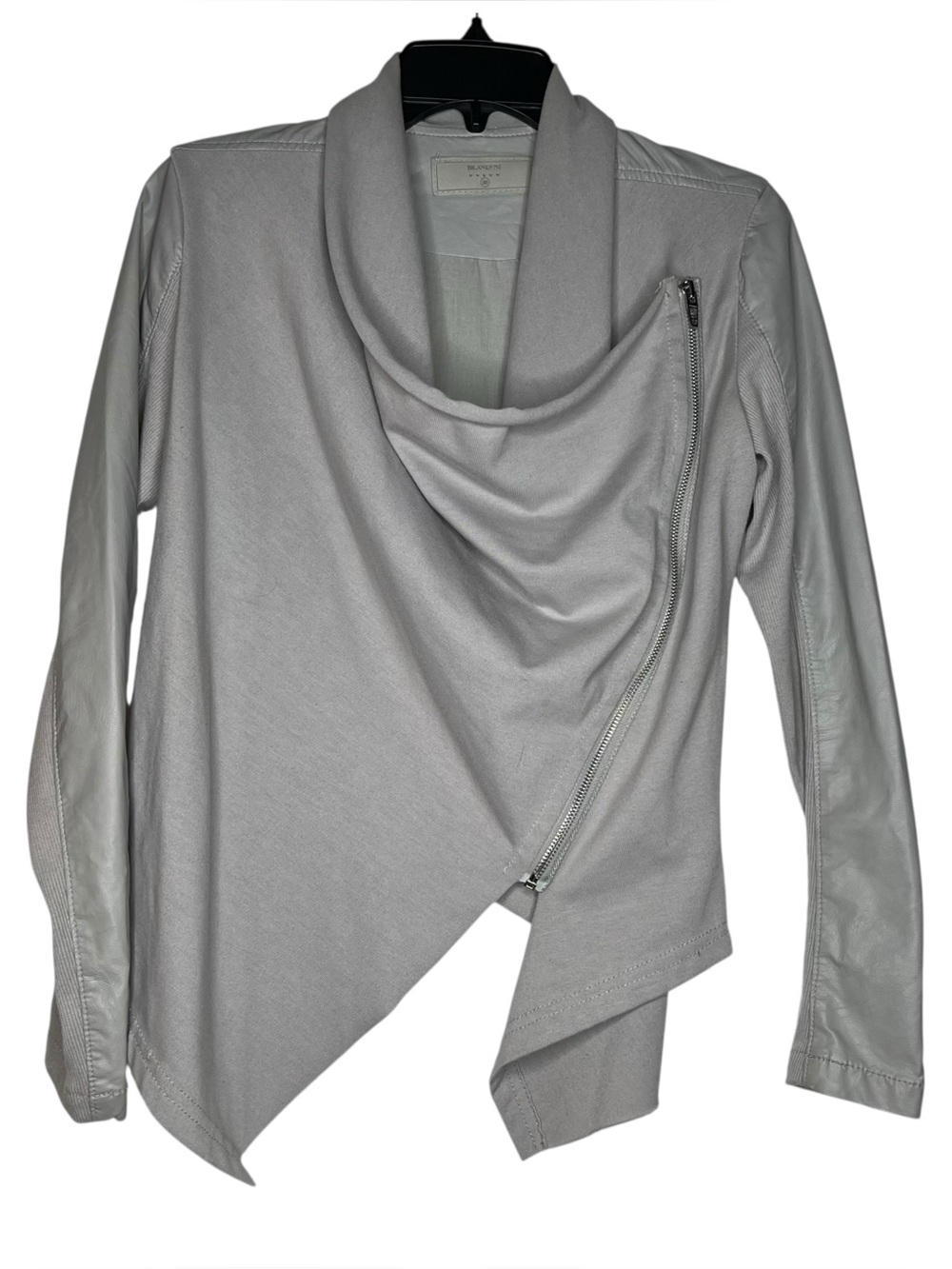 BLANKNYC Gray Vegan Leather Moto Jacket